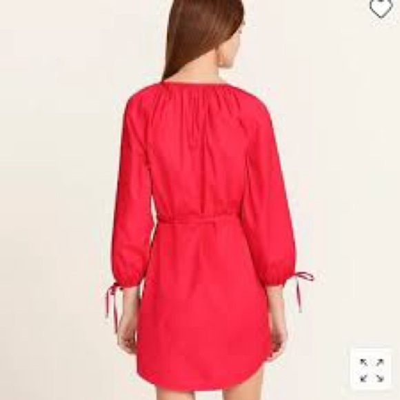 J.Crew Tie-sleeve button-front dress in cotton poplin - Picture 3 of 7